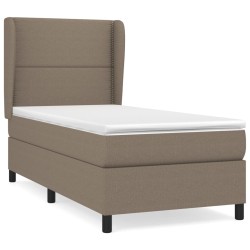 vidaXL Cama box spring con colchón tela gris taupe 100x200 cm