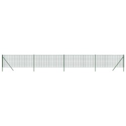 vidaXL Cerca de alambre de acero galvanizado verde 1,1x10 m