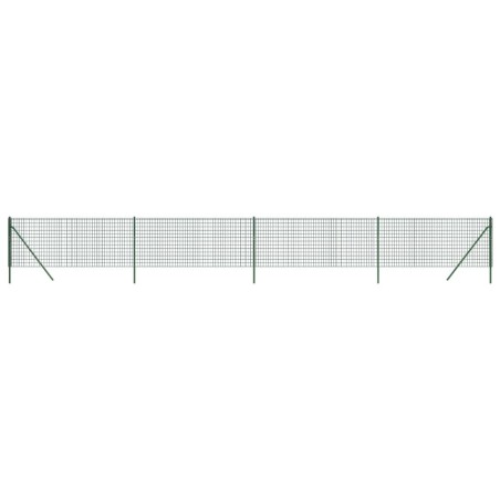 vidaXL Cerca de alambre de acero galvanizado verde 1,1x10 m
