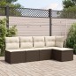 vidaXL Set comedor de jardín 5 piezas y cojines ratán sintético marrón vidaXL Set comedor de jardín 5 piezas y cojines ratán sintético marrón