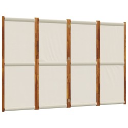 vidaXL Biombo divisor de 4 paneles gris claro 280x180 cm