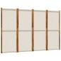 vidaXL Biombo divisor de 4 paneles gris claro 280x180 cm vidaXL Biombo divisor de 4 paneles gris claro 280x180 cm