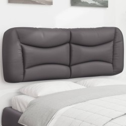 vidaXL Cabecero de cama acolchado cuero sintético gris 120 cm