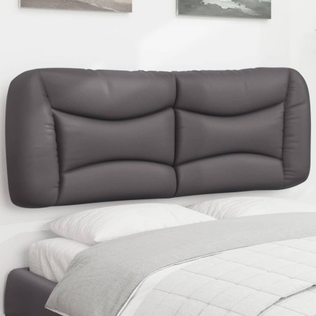 vidaXL Cabecero de cama acolchado cuero sintético gris 120 cm