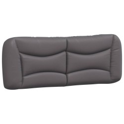 vidaXL Cabecero de cama acolchado cuero sintético gris 120 cm