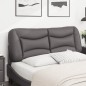 vidaXL Cabecero de cama acolchado cuero sintético gris 120 cm vidaXL Cabecero de cama acolchado cuero sintético gris 120 cm