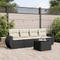 vidaXL Set de muebles de jardín 5 pzas y cojines ratán sintético negro vidaXL Set de muebles de jardín 5 pzas y cojines ratán sintético negro