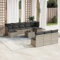 vidaXL Set de sofás de jardín 11 pzas y cojines ratán sintético gris