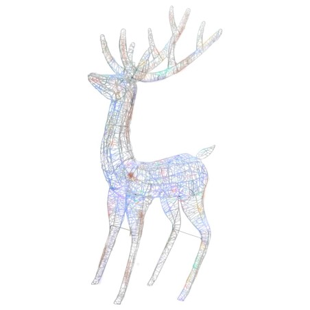 vidaXL Reno navideño acrílico XXL 250 LEDs de colores 180 cm