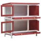 vidaXL Jaula conejera con 4 puertas madera rojo vidaXL Jaula conejera con 4 puertas madera rojo