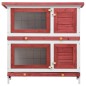 vidaXL Jaula conejera con 4 puertas madera rojo vidaXL Jaula conejera con 4 puertas madera rojo