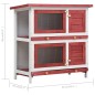 vidaXL Jaula conejera con 4 puertas madera rojo vidaXL Jaula conejera con 4 puertas madera rojo