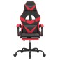 vidaXL Silla gaming giratoria y reposapiés cuero sintético negro rojo vidaXL Silla gaming giratoria y reposapiés cuero sintético negro rojo