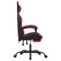 vidaXL Silla gaming giratoria y reposapiés cuero sintético negro rojo vidaXL Silla gaming giratoria y reposapiés cuero sintético negro rojo