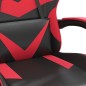 vidaXL Silla gaming giratoria y reposapiés cuero sintético negro rojo vidaXL Silla gaming giratoria y reposapiés cuero sintético negro rojo