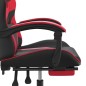 vidaXL Silla gaming giratoria y reposapiés cuero sintético negro rojo vidaXL Silla gaming giratoria y reposapiés cuero sintético negro rojo