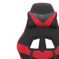 vidaXL Silla gaming giratoria y reposapiés cuero sintético negro rojo vidaXL Silla gaming giratoria y reposapiés cuero sintético negro rojo