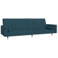vidaXL Sofá cama de 2 plazas con dos almohadas terciopelo azul vidaXL Sofá cama de 2 plazas con dos almohadas terciopelo azul