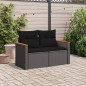 vidaXL Sofá de jardín 2 plazas con cojines ratán sintético negro vidaXL Sofá de jardín 2 plazas con cojines ratán sintético negro