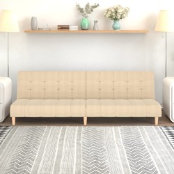 vidaXL Sofá cama de 2 plazas tela color crema