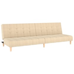 vidaXL Sofá cama de 2 plazas tela color crema
