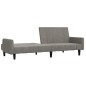 vidaXL Sofá cama de 2 plazas terciopelo gris claro vidaXL Sofá cama de 2 plazas terciopelo gris claro