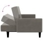 vidaXL Sofá cama de 2 plazas terciopelo gris claro vidaXL Sofá cama de 2 plazas terciopelo gris claro