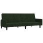 vidaXL Sofá cama de 2 plazas terciopelo verde oscuro vidaXL Sofá cama de 2 plazas terciopelo verde oscuro
