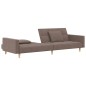 vidaXL Sofá cama de 2 plazas con dos almohadas tela gris taupe vidaXL Sofá cama de 2 plazas con dos almohadas tela gris taupe