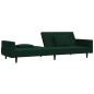 vidaXL Sofá cama de 2 plazas con dos almohadas terciopelo verde oscuro vidaXL Sofá cama de 2 plazas con dos almohadas terciopelo verde oscuro