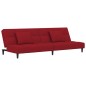 vidaXL Sofá cama de 2 plazas con dos almohadas terciopelo rojo tinto vidaXL Sofá cama de 2 plazas con dos almohadas terciopelo rojo tinto