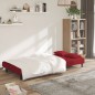 vidaXL Sofá cama de 2 plazas con dos almohadas terciopelo rojo tinto vidaXL Sofá cama de 2 plazas con dos almohadas terciopelo rojo tinto