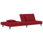 vidaXL Sofá cama de 2 plazas con dos almohadas terciopelo rojo tinto vidaXL Sofá cama de 2 plazas con dos almohadas terciopelo rojo tinto