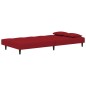 vidaXL Sofá cama de 2 plazas con dos almohadas terciopelo rojo tinto vidaXL Sofá cama de 2 plazas con dos almohadas terciopelo rojo tinto