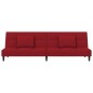 vidaXL Sofá cama de 2 plazas con dos almohadas terciopelo rojo tinto vidaXL Sofá cama de 2 plazas con dos almohadas terciopelo rojo tinto
