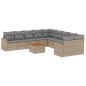 vidaXL Set de sofás de jardín 11pzas con cojines ratán sintético beige vidaXL Set de sofás de jardín 11pzas con cojines ratán sintético beige