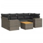 vidaXL Set de sofás de jardín 7 piezas con cojines ratán PE gris vidaXL Set de sofás de jardín 7 piezas con cojines ratán PE gris