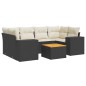 vidaXL Set de comedor de jardín 7 pzas y cojines ratán sintético negro vidaXL Set de comedor de jardín 7 pzas y cojines ratán sintético negro