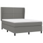 vidaXL Cama box spring con colchón tela gris oscuro 140x190 cm vidaXL Cama box spring con colchón tela gris oscuro 140x190 cm