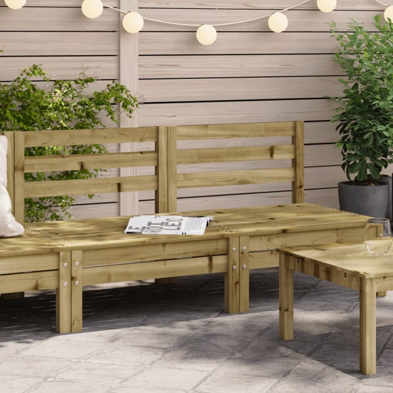 vidaXL Sofá de jardín sin reposabrazos 2 uds madera pino impregnada vidaXL Sofá de jardín sin reposabrazos 2 uds madera pino impregnada