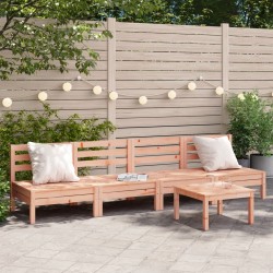 vidaXL Sofás de jardín sin reposabrazos 4 uds madera maciza Douglas