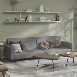 vidaXL Sofá cama de 2 plazas terciopelo gris claro