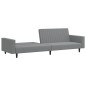 vidaXL Sofá cama de 2 plazas terciopelo gris claro
