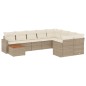 vidaXL Juego de sofás jardín con cojines beige 10 pzas ratán sintético vidaXL Juego de sofás jardín con cojines beige 10 pzas ratán sintético