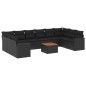 vidaXL Set de sofás de jardín 11 pzas y cojines ratán sintético negro vidaXL Set de sofás de jardín 11 pzas y cojines ratán sintético negro