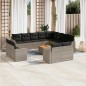 vidaXL Set sofás de jardín con cojines 13 piezas ratán sintético gris vidaXL Set sofás de jardín con cojines 13 piezas ratán sintético gris