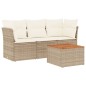 vidaXL Juego de sofás jardín con cojines 4 pzas ratán sintético beige vidaXL Juego de sofás jardín con cojines 4 pzas ratán sintético beige