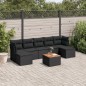 vidaXL Set de sofás de jardín 8 piezas y cojines ratán sintético negro vidaXL Set de sofás de jardín 8 piezas y cojines ratán sintético negro