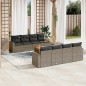 vidaXL Set de muebles de jardín 9 pzas y cojines ratán sintético gris vidaXL Set de muebles de jardín 9 pzas y cojines ratán sintético gris