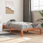vidaXL Estructura de cama madera maciza pino marrón cera 100x200 cm vidaXL Estructura de cama madera maciza pino marrón cera 100x200 cm